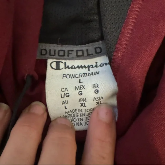 Champion maroon hoodie size large power train duo fold - Picture 5 of 5